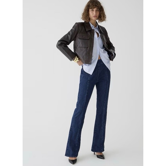J.CREW Denim - J.CREW RE-IMAGINED Women's 26 Pintuck Skinny Flare Back Zip Night Sky Wash Jeans